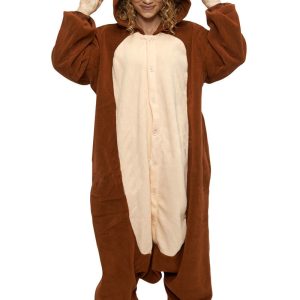 Aap Onesie Apen Pak Monkey Kostuum Dierenpak Dames Heren Bruin