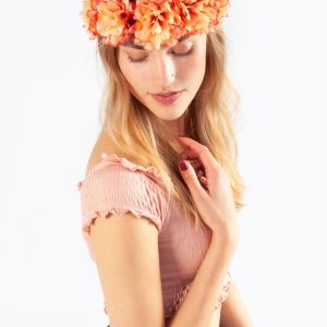 Bloemenkrans haar hawaii oranje bloemen haarband