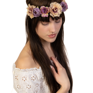 Bloemenkrans haar vintage paars lila bloemen haarband boho