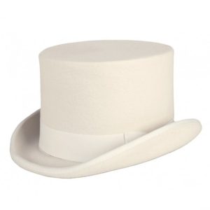 Luxe hoge hoed wit hoog model tophat heren dames