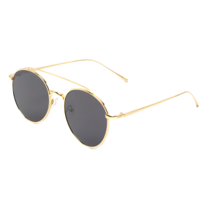 Ronde zonnebril double bridge goud aviator