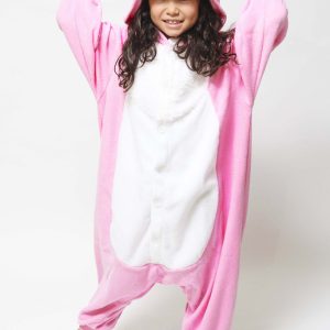 Roze Konijn Onesie Kind Konijnenpak Kinder Kostuum Paashaas Pak