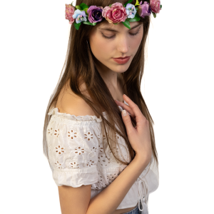 Rozenkrans Glitter Paars Haar Bloemenkrans Rozen Haarband
