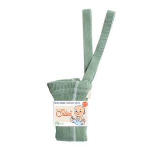 Silly Silas footless matcha oat latte maillot met bretels/bandjes zonder voetjes groen